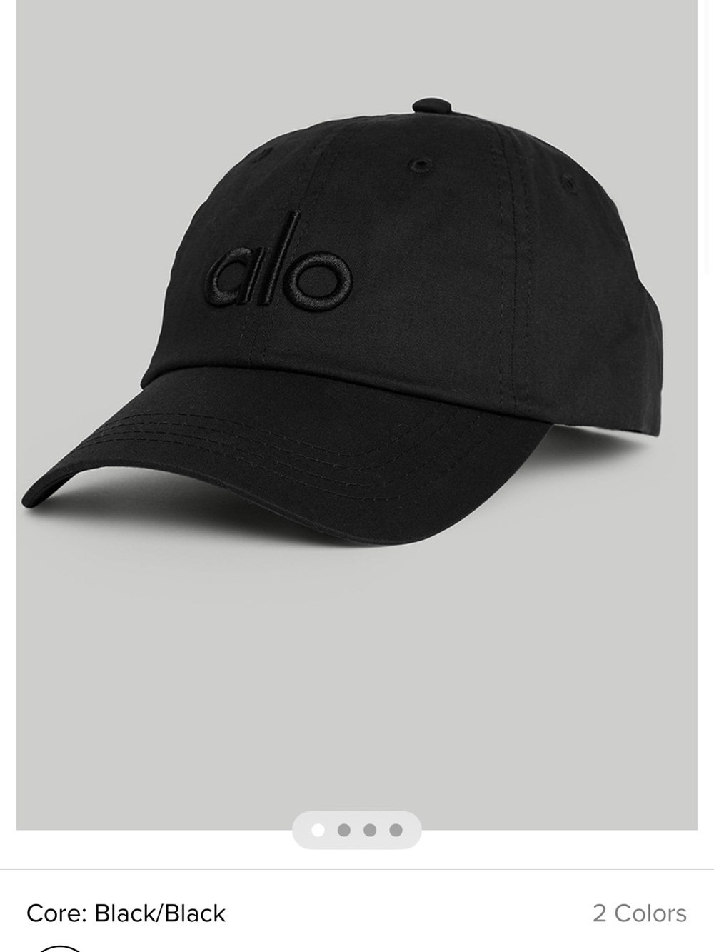 ALO Yoga Black Embroidered Logo Baseball Cap